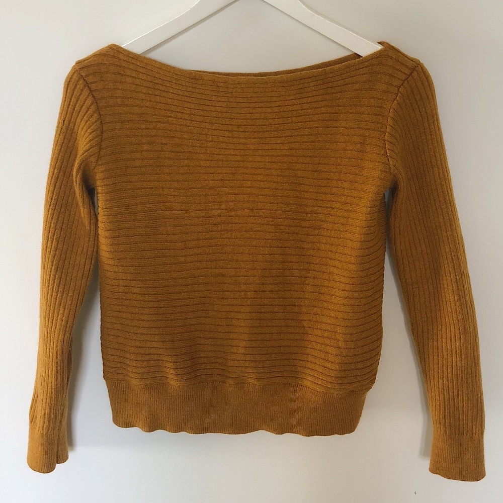 Aritzia Babaton, XXS, Yellow, Ribbed, Sweater Top